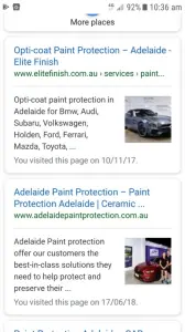 mobile search showing images in the snippets