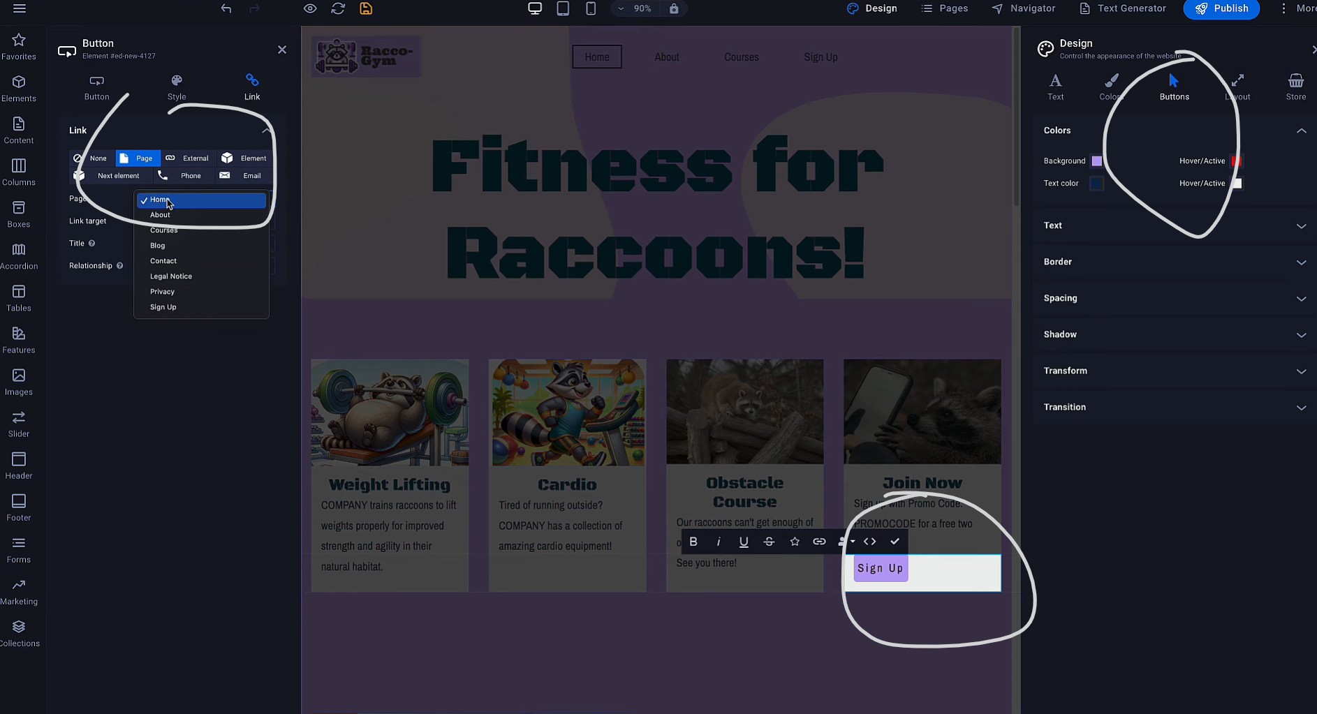 Sitejet Builder - Buttons