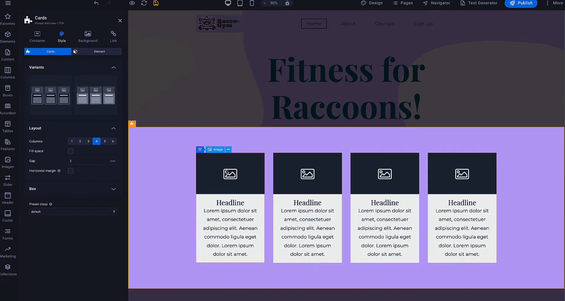 Sitejet Builder - Cards