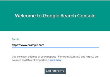 google search console add website